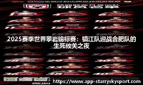 2025赛季世界攀岩锦标赛：镇江队迎战合肥队的生死攸关之夜